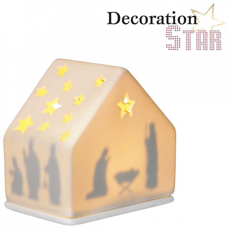 Photophore maison crèche